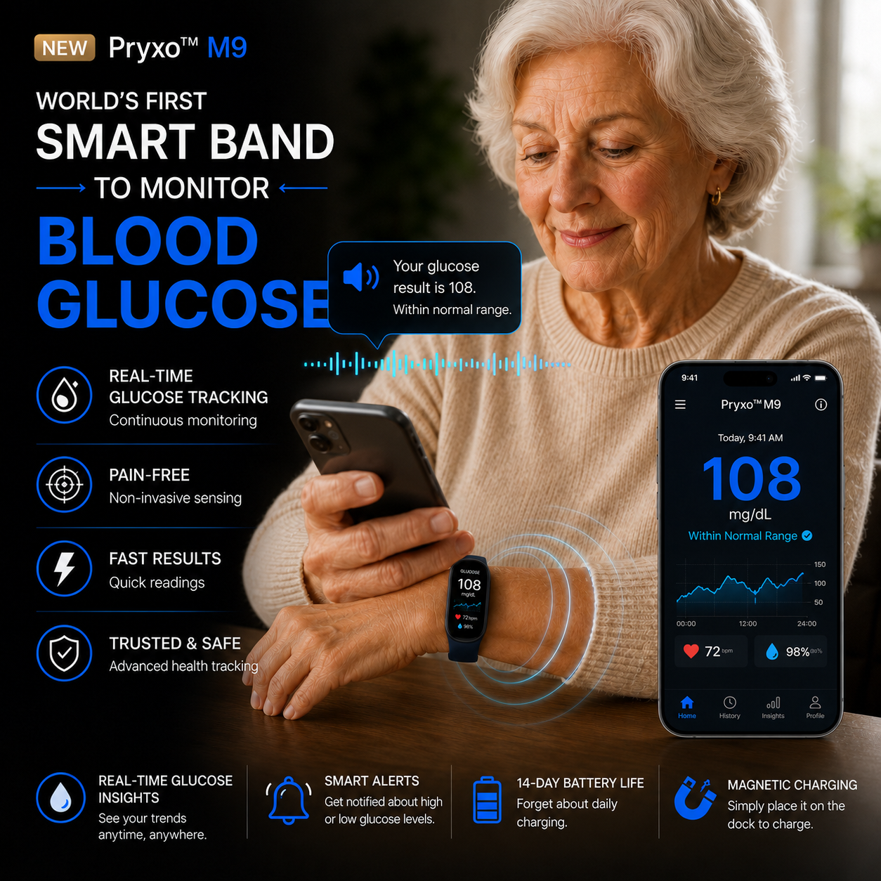 🩸🍬Pryxo™ Non-Invasive Smart Band